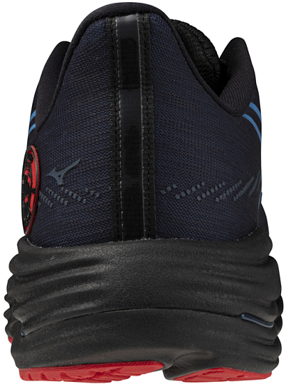 Кроссовки Mizuno Wave Rider 29 Amsterdam Black/All Aboard/High Risk Red - Фото 2 большая