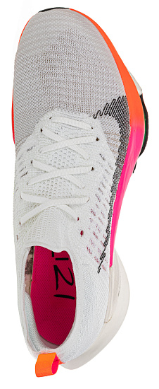 Кроссовки мужские Nike Air Zoom Tempo NEXT% Flyknit White/Washed Coral/Pink Blast/Black - Фото 2 большая