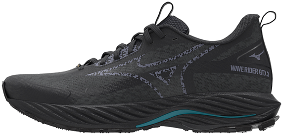 Кроссовки мужские Mizuno Wave Rider Gtx 3 Black Sand/Odyssey Gray/CapriB - Фото 6 большая