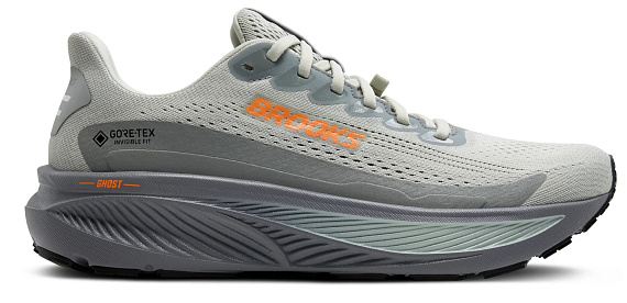 Кроссовки мужские Brooks Ghost 17 Gtx Smoke/Primer Grey/Orange - Фото 1 большая