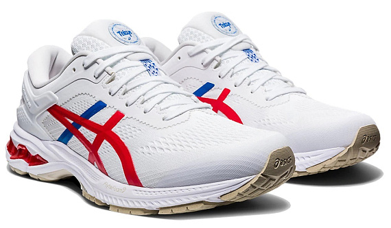 Кроссовки мужские ASICS GEL-Kayano 26 White/Classic Red - Фото 8 большая