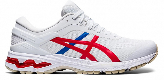 Кроссовки мужские ASICS GEL-Kayano 26 White/Classic Red - Фото 1 большая