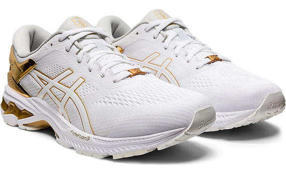 Кроссовки мужские ASICS GEL-Kayano 26 Platinum White/Pure Gold - Фото 8 большая