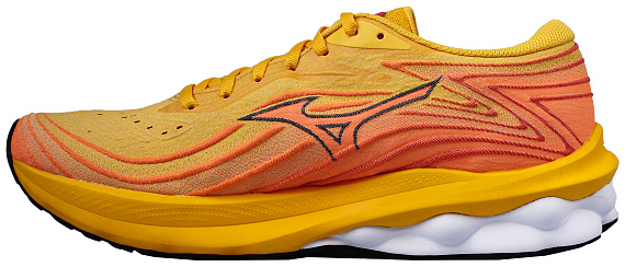 Кроссовки мужские Mizuno Wave Skyrise 5 Citrus/Black/Cayenne - Фото 2 большая