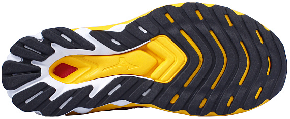 Кроссовки мужские Mizuno Wave Skyrise 5 Citrus/Black/Cayenne - Фото 4 большая