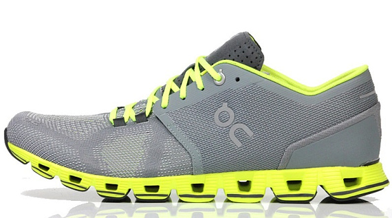 Кроссовки мужские On Cloud X Grey/Neon - Фото 6 большая