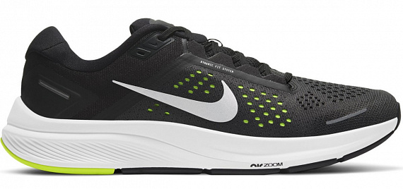 Кроссовки мужские Nike Air Zoom Structure 23 Black/Metallic Silver-Volt-Anthracite - Фото 1 большая