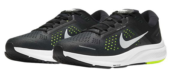 Кроссовки мужские Nike Air Zoom Structure 23 Black/Metallic Silver-Volt-Anthracite - Фото 6 большая