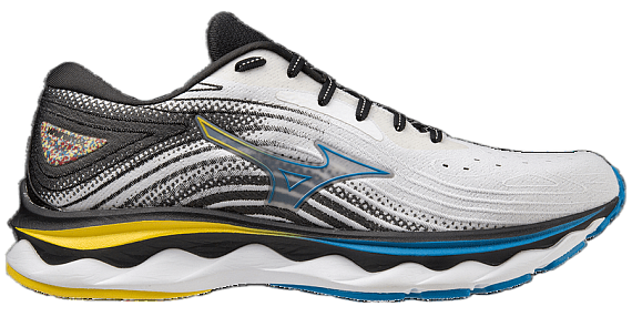 Кроссовки мужские Mizuno Wave Sky 6 Wht/CyberYellow/IBunting - Фото 2 большая