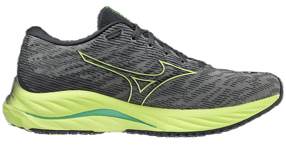 Кроссовки мужские Mizuno Wave Rider 26 UGray/NeoLime/Ebony - Фото 2 большая