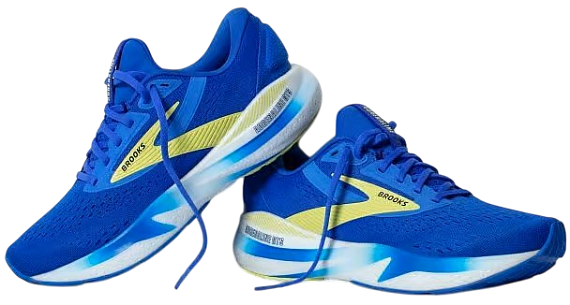Кроссовки мужские Brooks Adrenaline Gts 24 Wide Cobalt/Neo Yellow/Peacoat - Фото 3 большая