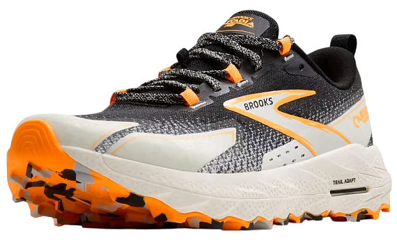 Кроссовки мужские Brooks Cascadia 18 Black/Blue Wash/Orange - Фото 2 большая