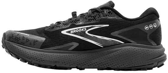 Кроссовки мужские Brooks Divide 5 Black/Ebony/White - Фото 4 большая