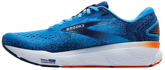 Кроссовки мужские Brooks Ghost 16 Bonnie Blue/Blue Ribbon/Orange - Фото 4 большая