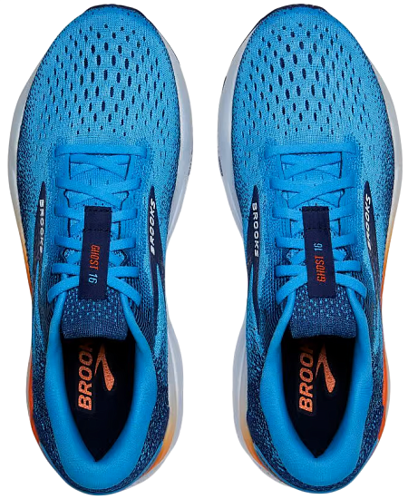 Кроссовки мужские Brooks Ghost 16 Bonnie Blue/Blue Ribbon/Orange - Фото 5 большая
