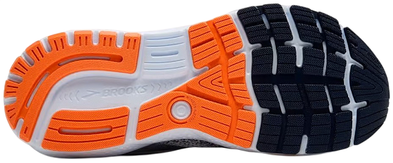 Кроссовки мужские Brooks Ghost 16 White/Peacoat/Orange - Фото 3 большая