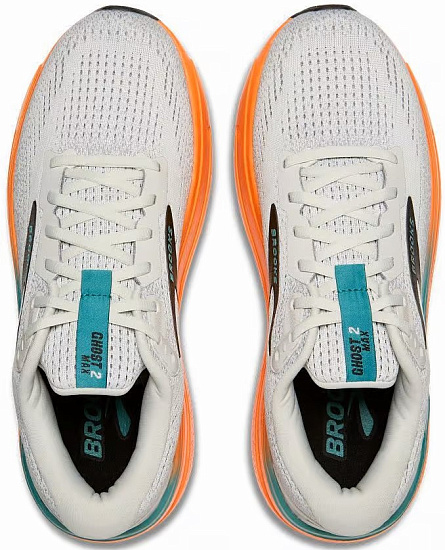 Кроссовки мужские Brooks Ghost Max 2 Oyster Mushroom/Orange/Teal - Фото 6 большая