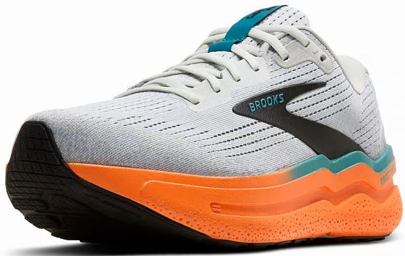 Кроссовки мужские Brooks Ghost Max 2 Oyster Mushroom/Orange/Teal - Фото 7 большая