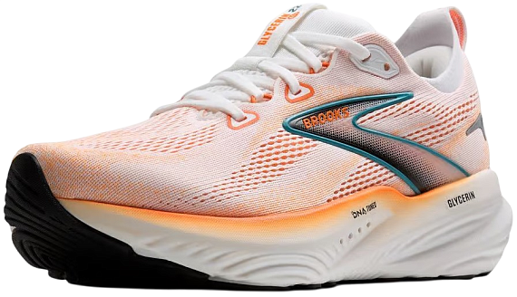 Кроссовки мужские Brooks Glycerin 22 White/Orange/Green Blue Slate - Фото 2 большая