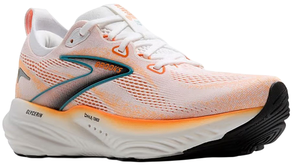 Кроссовки мужские Brooks Glycerin 22 White/Orange/Green Blue Slate - Фото 6 большая