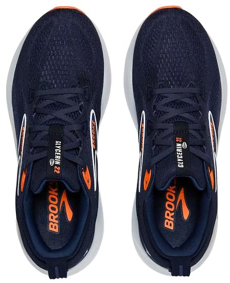 Кроссовки мужские Brooks Glycerin 22 Peacoat/Blue Ribbon/Orange - Фото 4 большая