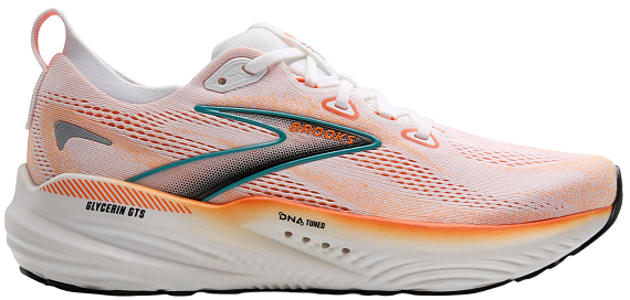 Кроссовки мужские Brooks Glycerin Gts 22 White/Orange/Green Blue Slate - Фото 1 большая