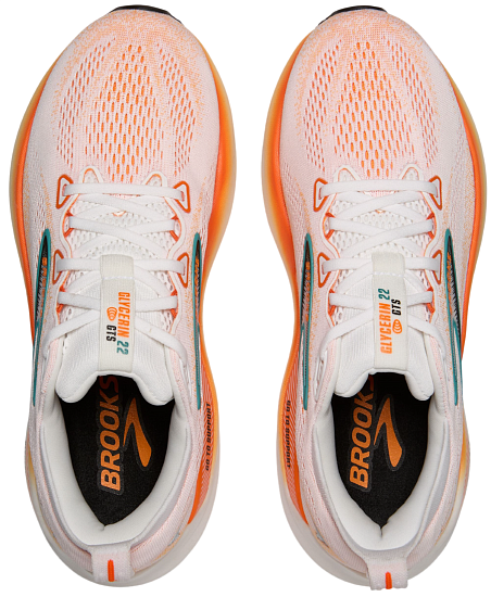 Кроссовки мужские Brooks Glycerin Gts 22 White/Orange/Green Blue Slate - Фото 6 большая