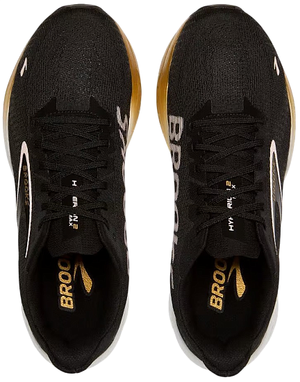 Кроссовки мужские Brooks Hyperion Max 2 Black/Gold/Pink - Фото 4 большая