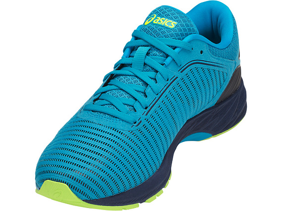 Кроссовки мужские ASICS DynaFlyte 2 Island Blue/Safety Yellow/Indigo Blue - Фото 3 большая