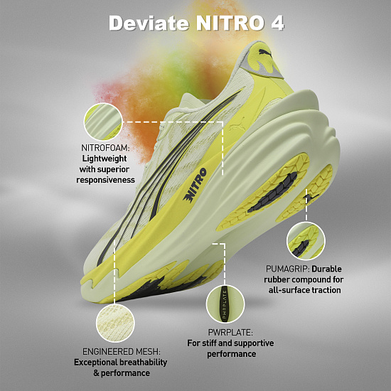 Кроссовки мужские Puma Deviate Nitro 4 Apple Spritz/Lux Lime - Фото 9 большая