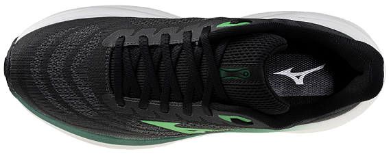 Кроссовки мужские Mizuno Wave Sky 9 Black/Goblin Green/Alpine Green - Фото 5 большая