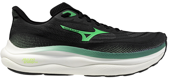 Кроссовки мужские Mizuno Wave Sky 9 Black/Goblin Green/Alpine Green - Фото 1 большая