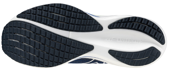 Кроссовки мужские Mizuno Wave Rider 29 Estate Blue/White/Lightning Yellow - Фото 3 большая