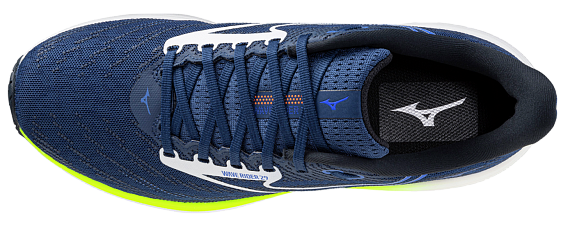 Кроссовки мужские Mizuno Wave Rider 29 Estate Blue/White/Lightning Yellow - Фото 5 большая