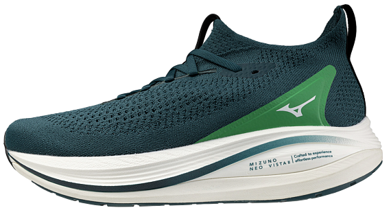 Кроссовки мужские Mizuno Neo Vista 2 Reflecting Pond/White/Goblin Green - Фото 2 большая