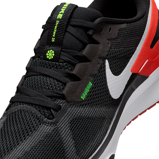 Кроссовки мужские Nike Air Zoom Structure 25 Black/White/Picante Red/Anthracite - Фото 2 большая
