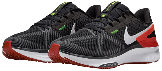 Кроссовки мужские Nike Air Zoom Structure 25 Black/White/Picante Red/Anthracite - Фото 6 большая