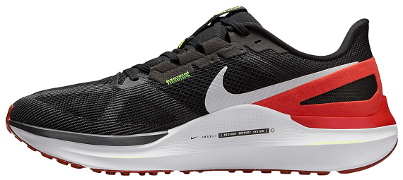 Кроссовки мужские Nike Air Zoom Structure 25 Black/White/Picante Red/Anthracite - Фото 7 большая