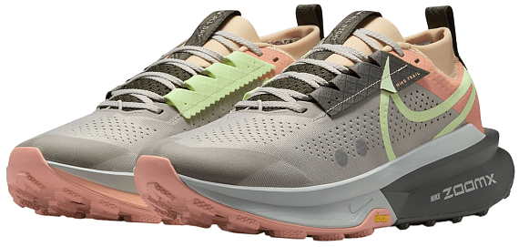 Кроссовки мужские Nike Zoomx Zegama Trail 2 College Grey/Barely Volt/Sequoia - Фото 6 большая