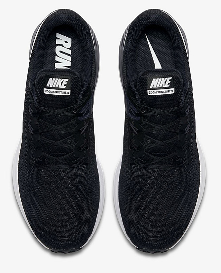 Кроссовки мужские Nike Air Zoom Structure 22 Black/White-Gridiron - Фото 5 большая