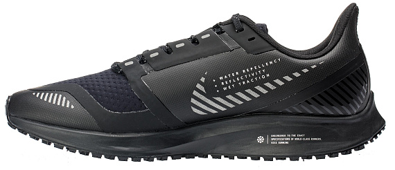 Кроссовки мужские Nike Air Zoom Pegasus 36 Shield Black/Black-Metallic Silver - Фото 5 большая