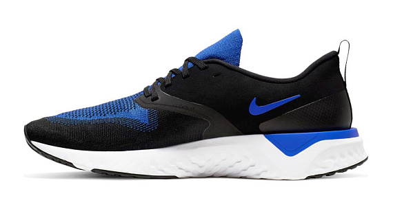 Кроссовки мужские Nike Odyssey React 2 Flyknit Black/Racer Blue-White - Фото 2 большая