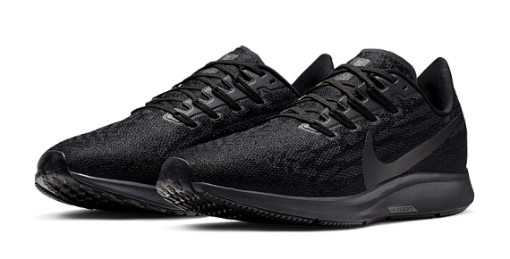 Кроссовки мужские Nike Air Zoom Pegasus 36 Black/Black-Oil Grey-Thunder Grey - Фото 6 большая