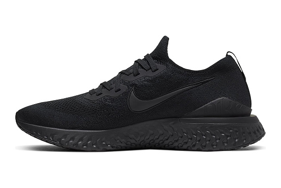 Кроссовки мужские Nike Epic React Flyknit 2 Black - Фото 2 большая