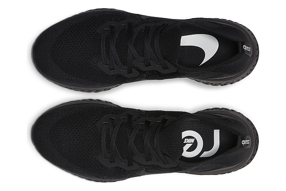 Кроссовки мужские Nike Epic React Flyknit 2 Black - Фото 3 большая