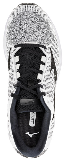 Кроссовки мужские Mizuno Wave Rider Waveknit 3 Бел/Чер/Бел - Фото 4 большая