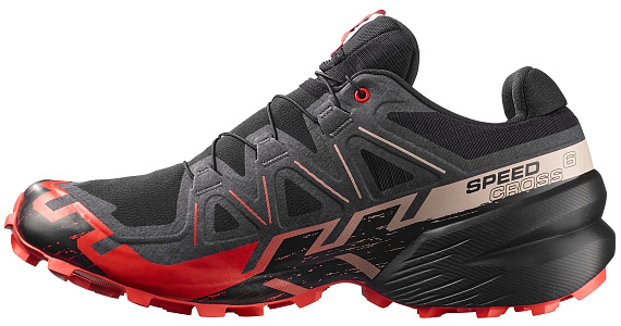 Кроссовки мужские Salomon Speedcross 6 Gtx Black/Fiery Red/Almond Milk - Фото 3 большая