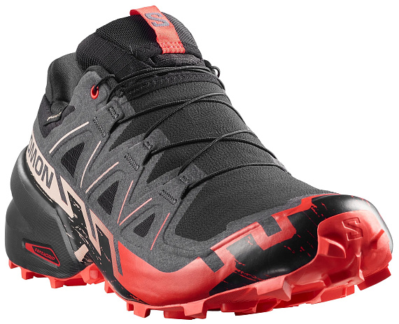 Кроссовки мужские Salomon Speedcross 6 Gtx Black/Fiery Red/Almond Milk - Фото 5 большая