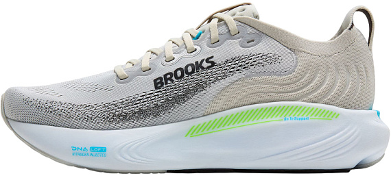 Кроссовки мужские Brooks Adrenaline Gts 25 Oyster/Green Gecko/Blue - Фото 4 большая