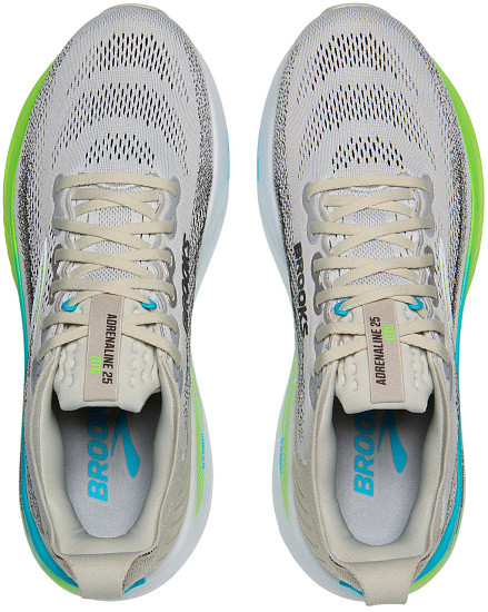 Кроссовки мужские Brooks Adrenaline Gts 25 Oyster/Green Gecko/Blue - Фото 5 большая